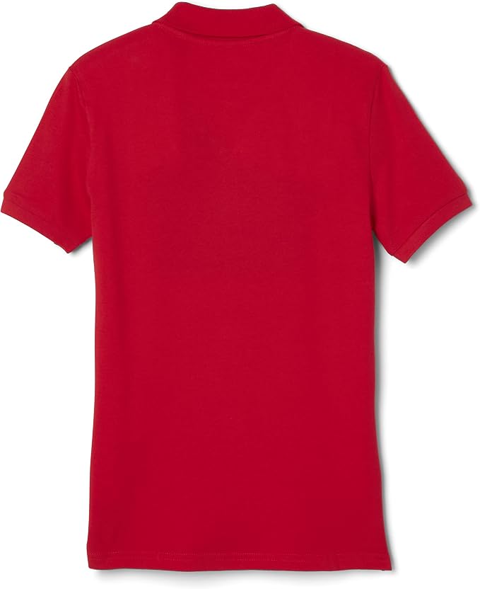French Toast Women's Juniors' Short Sleeve Stretch Pique Polo Shirt, Red SA9403W-N