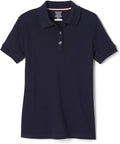 French Toast Short Sleeve Fitted Interlock Polo with Picot Collar (Feminine Fit), Navy SA9423-E