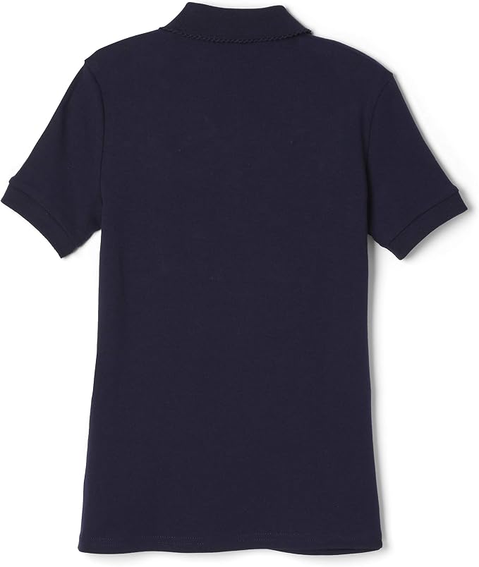French Toast Short Sleeve Fitted Interlock Polo with Picot Collar (Feminine Fit), Navy SA9423-E
