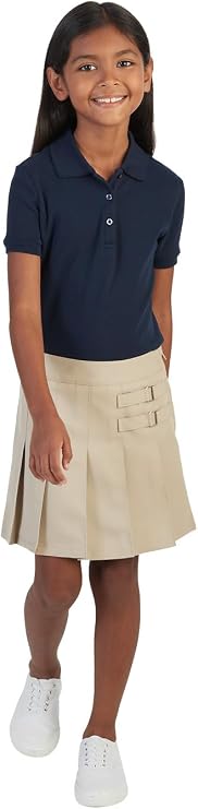 French Toast Short Sleeve Fitted Interlock Polo with Picot Collar (Feminine Fit), Navy SA9423-E