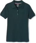 French Toast Short Sleeve Fitted Interlock Polo with Picot Collar (Feminine Fit), Hunter Green SA9423-H