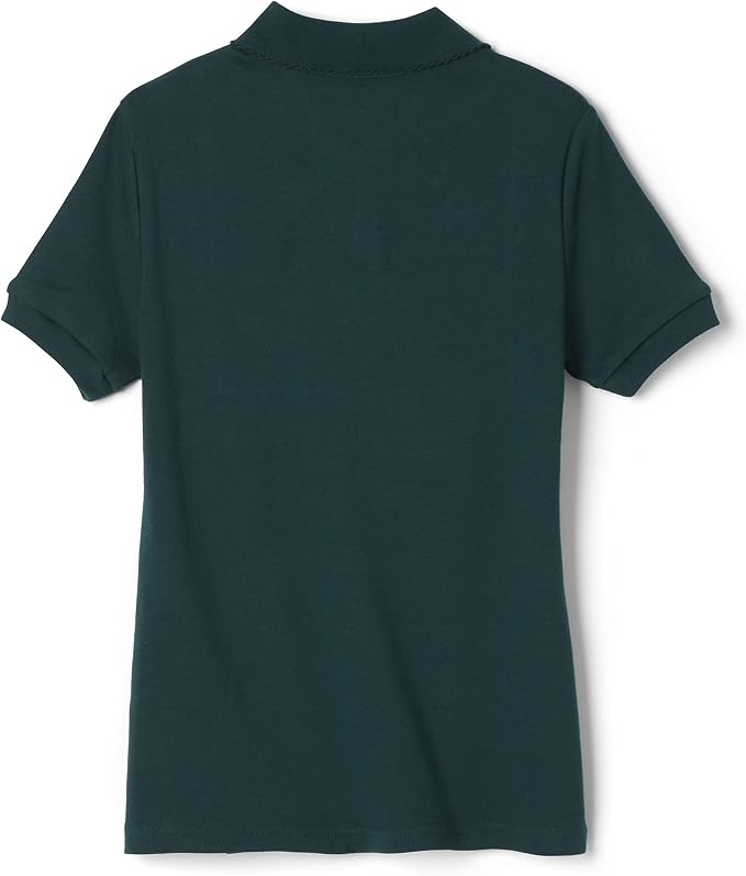 French Toast Short Sleeve Fitted Interlock Polo with Picot Collar (Feminine Fit), Hunter Green SA9423-H