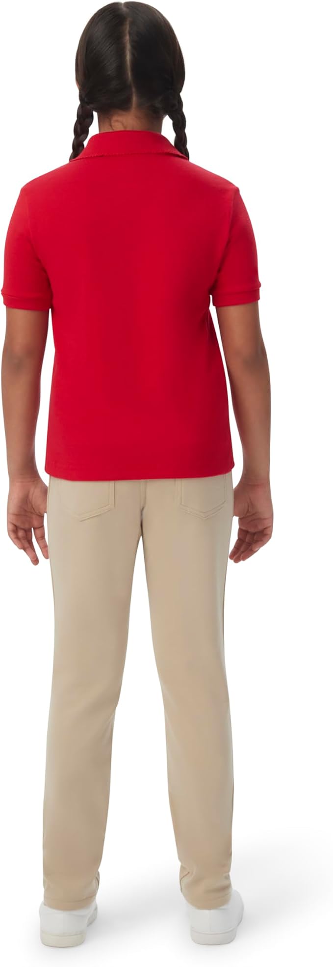 French Toast Short Sleeve Fitted Interlock Polo with Picot Collar (Feminine Fit), Red SA9423-N