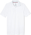 French Toast Young Men's Moisture Wicking Performance Sport Polo Short Sleeve Shirt, White SA9509Y-A