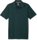 French Toast Young Men's Moisture Wicking Performance Sport Polo Short Sleeve Shirt, Hunter Green SA9509Y-H