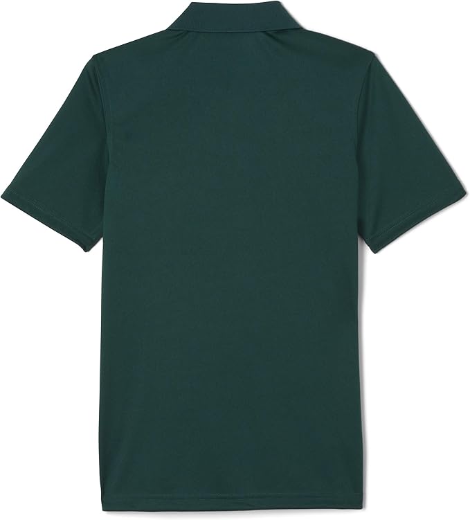 French Toast Young Men's Moisture Wicking Performance Sport Polo Short Sleeve Shirt, Hunter Green SA9509Y-H