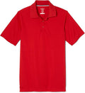 French Toast Young Men's Moisture Wicking Performance Sport Polo Short Sleeve Shirt, Red SA9509Y-N