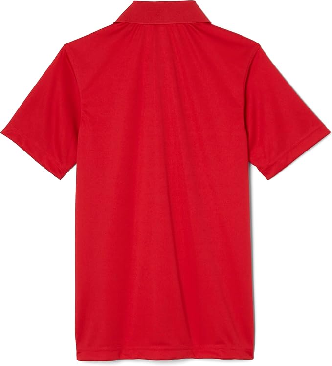 French Toast Young Men's Moisture Wicking Performance Sport Polo Short Sleeve Shirt, Red SA9509Y-N