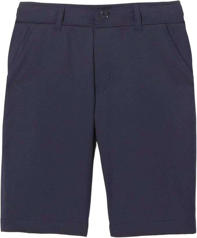 French Toast Boys' Flat Front Microfiber Performance Stretch Short, Navy SH9252-E