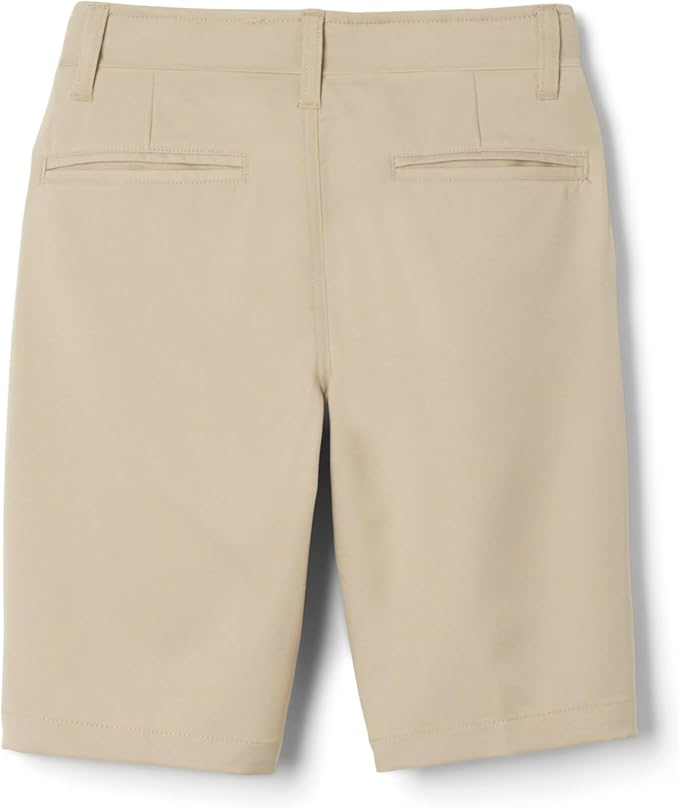 French Toast Boys' Flat Front Microfiber Performance Stretch Short, Khaki SH9252-G