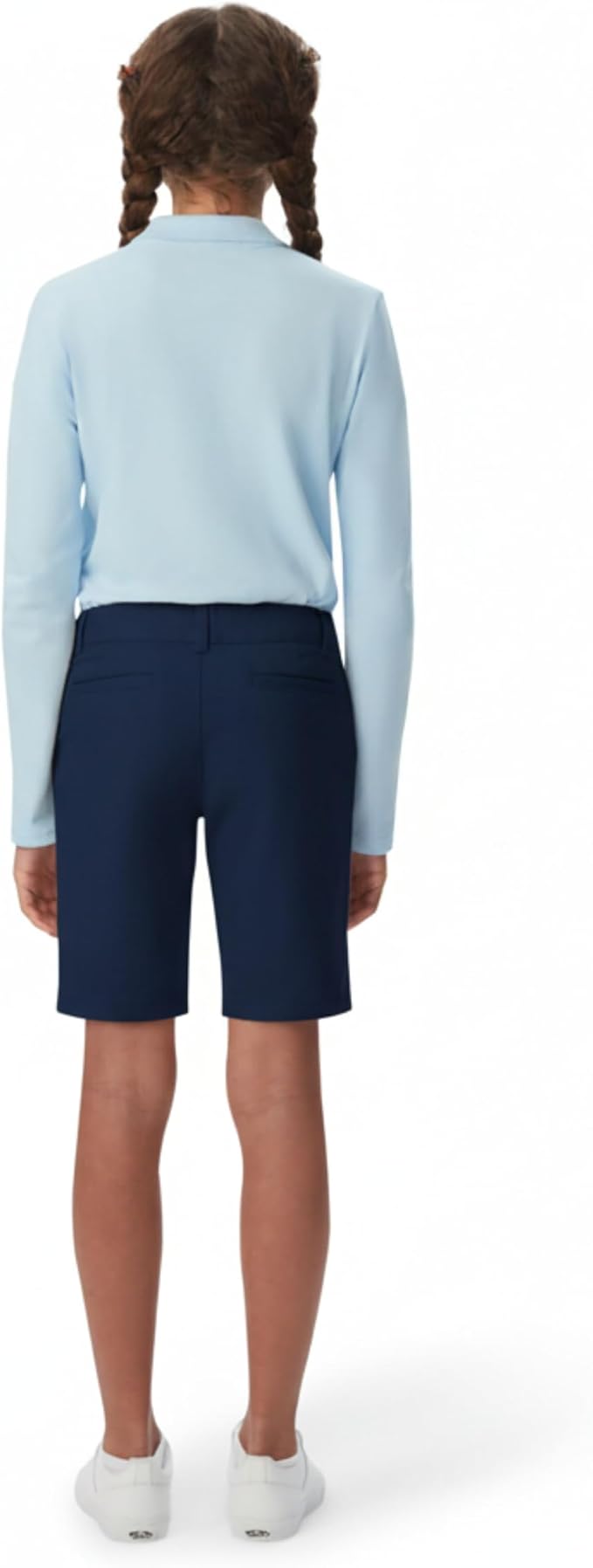 French Toast Girls’ Stretch Twill Bermuda Short, Navy SH9271-E