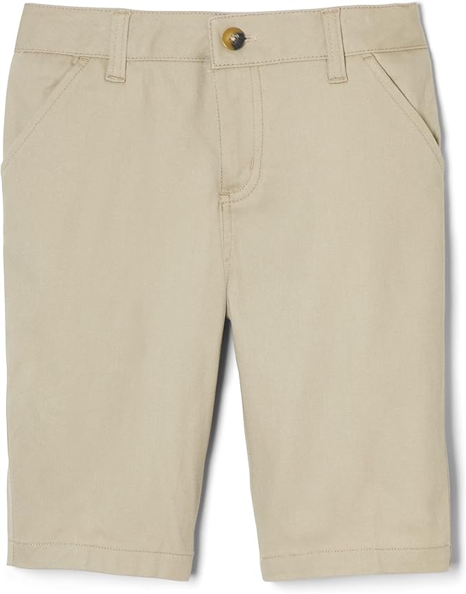French Toast Girls’ Stretch Twill Bermuda Short, Khaki SH9271-G