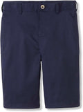 French Toast Boys Flat Front Stretch Twill Shorts with Adjustable Waist, Navy SH9276-E