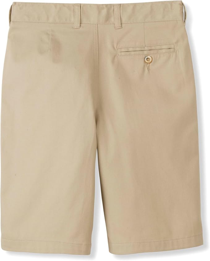French Toast Boys Flat Front Stretch Twill Shorts with Adjustable Waist, Khaki SH9276-G