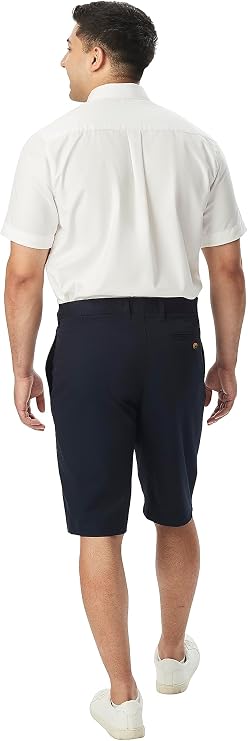 French Toast Men's Flat Front Stretch Twill Short, Navy SH9276Y-E