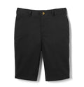 French Toast Men's Flat Front Stretch Twill Short, Black SH9276Y-F