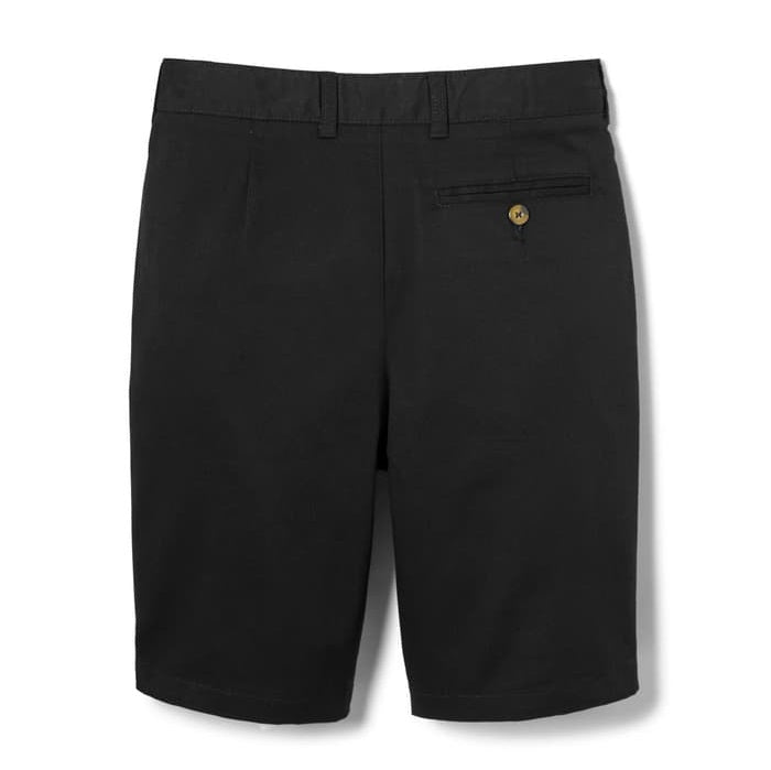 French Toast Men's Flat Front Stretch Twill Short, Black SH9276Y-F