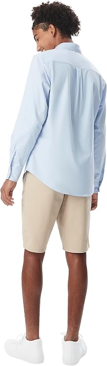 French Toast Men's Flat Front Stretch Twill Short, Khaki SH9276Y-G