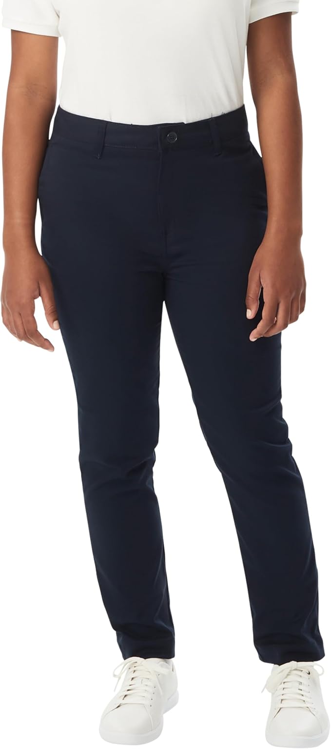 French Toast Girls' Slim Fit Stretch Twill Pant, Navy SK9405-E