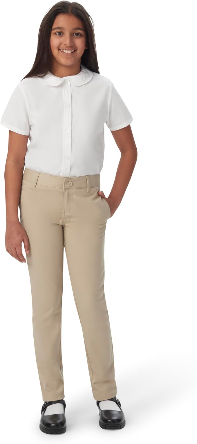 French Toast Girls' Slim Fit Stretch Twill Pant, Khaki SK9405-G