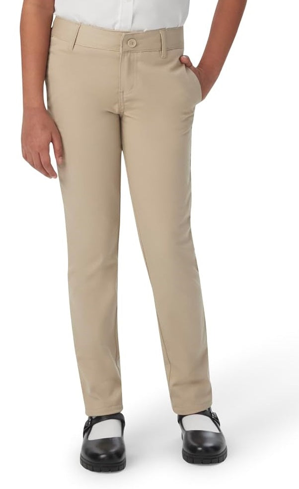 French Toast Girls' Slim Fit Stretch Twill Pant, Khaki SK9405-G