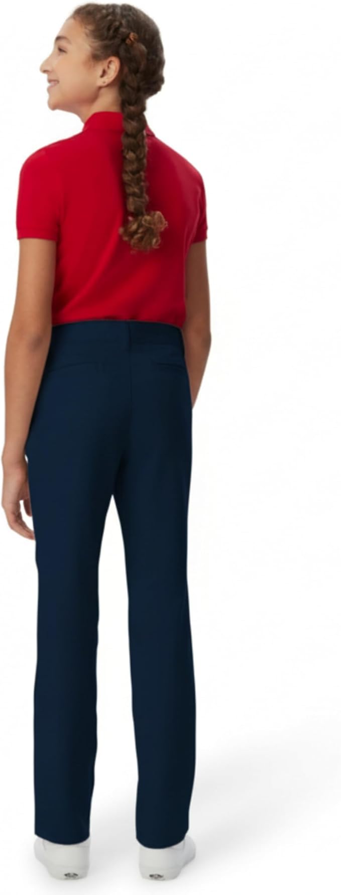 French Toast Girls’ Straight Fit Stretch Twill Pant, Navy SK9490-E