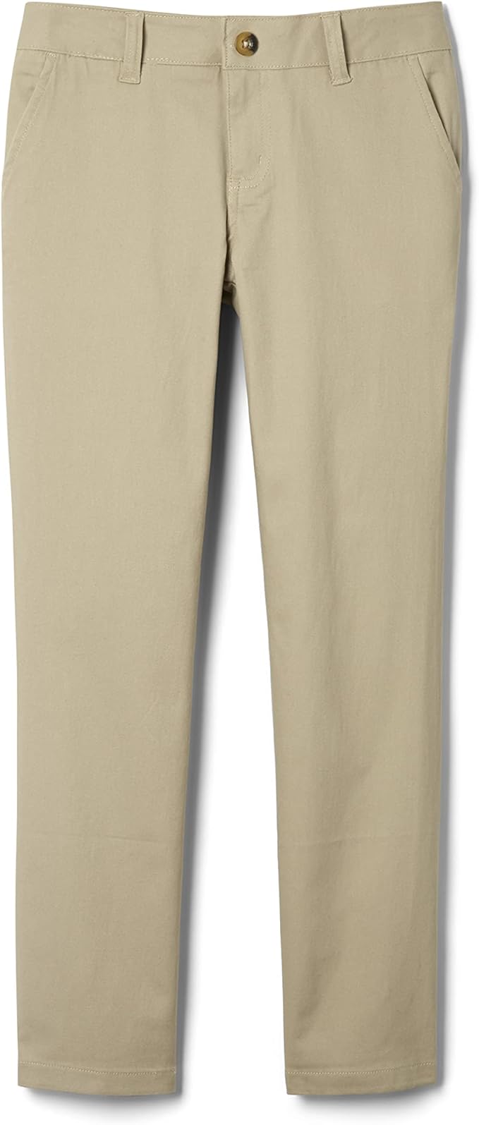 French Toast Girls’ Straight Fit Stretch Twill Pant, Khaki SK9490-G