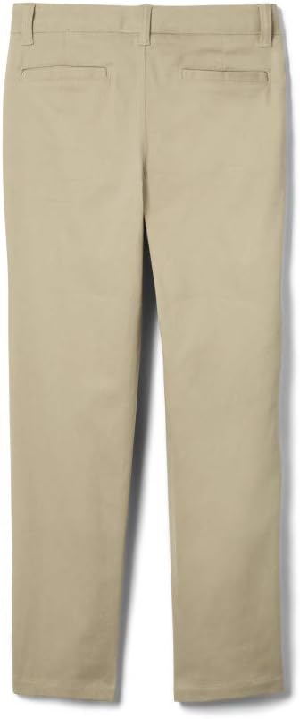 French Toast Girls’ Straight Fit Stretch Twill Pant, Khaki SK9490-G