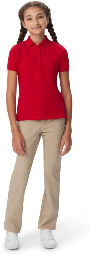 French Toast Girls’ Straight Fit Stretch Twill Pant, Khaki SK9490-G