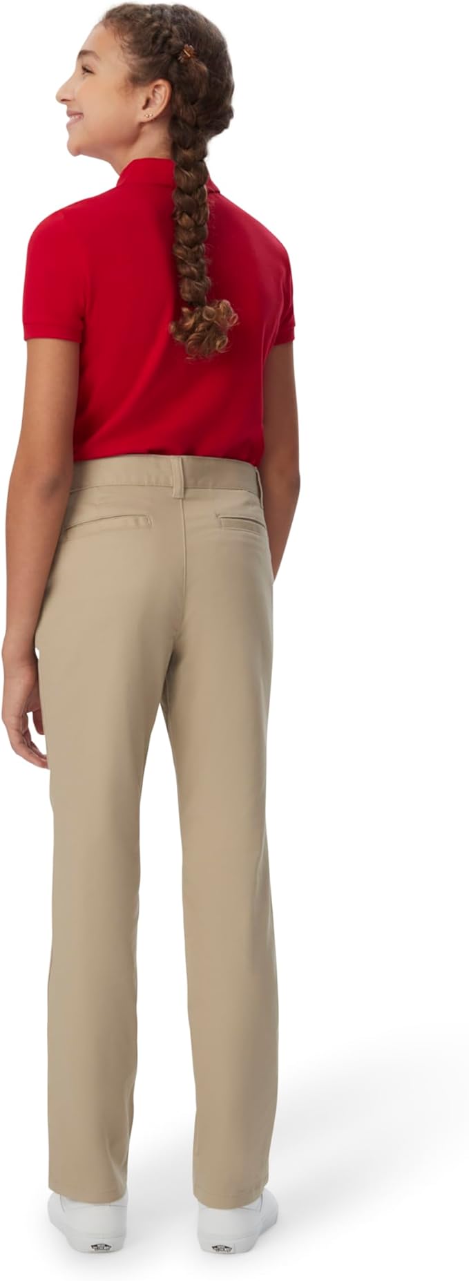 French Toast Girls’ Straight Fit Stretch Twill Pant, Khaki SK9490-G