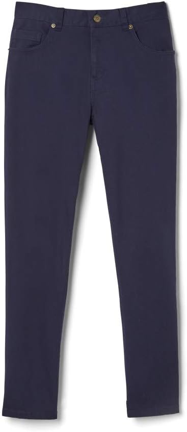 French Toast Boys' Adjustable Waist 5 Pocket Stretch Slim Fit Pant, Navy SK9531-E