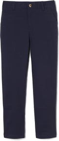 French Toast Boys' Adjustable Waist Straight Fit Stretch Twill Chino Pant, Navy SK9537-E