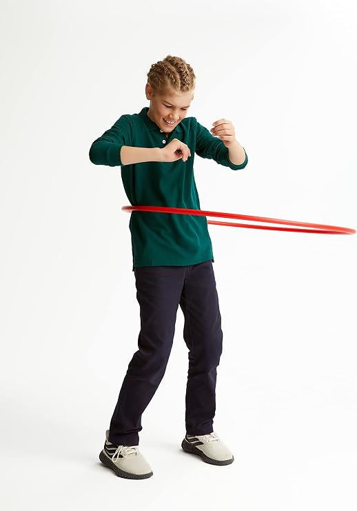 French Toast Boys' Adjustable Waist Straight Fit Stretch Twill Chino Pant, Black SK9537-F