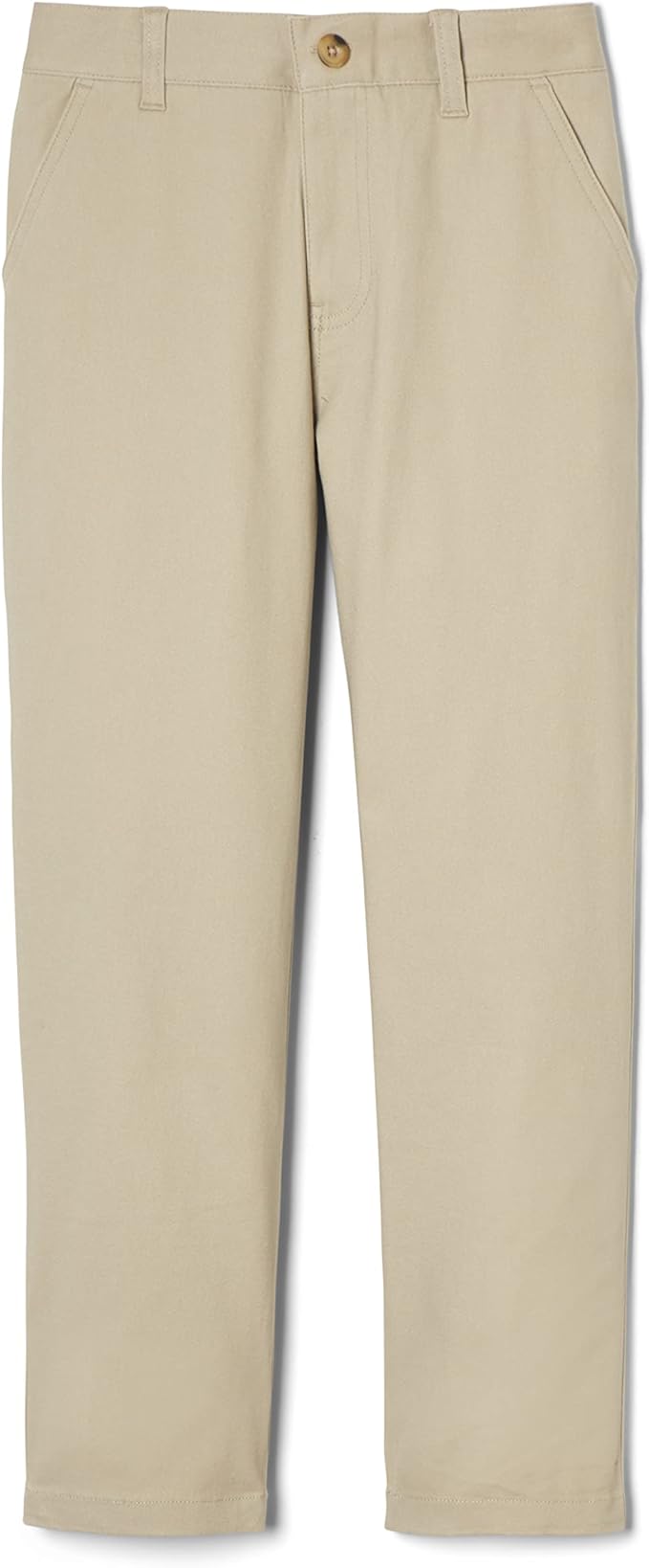 French Toast Boys' Adjustable Waist Straight Fit Stretch Twill Chino Pant, Khaki SK9537-G
