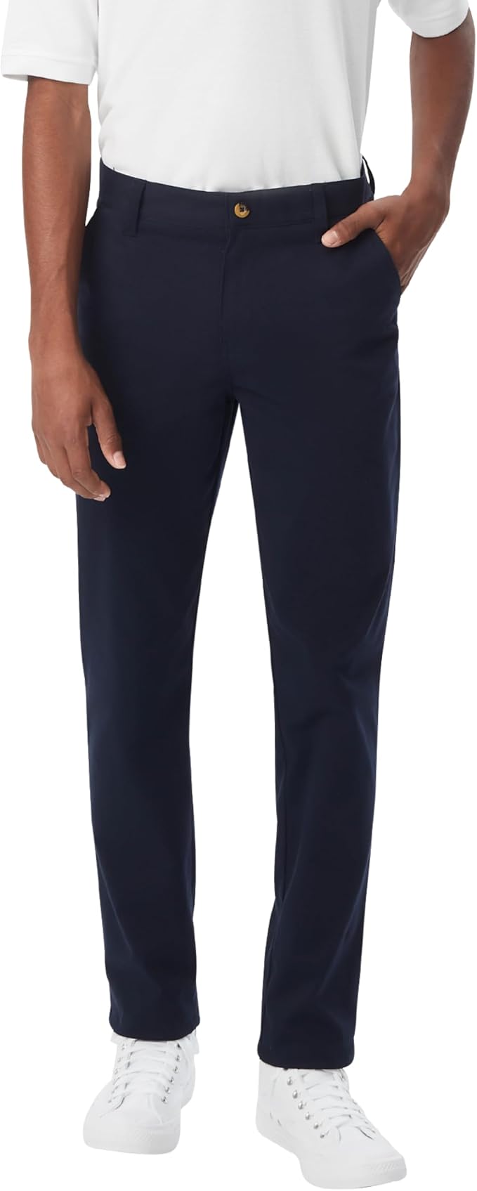 French Toast Young Men's Straight Fit Stretch Twill Chino Pant, Navy SK9537Y-E