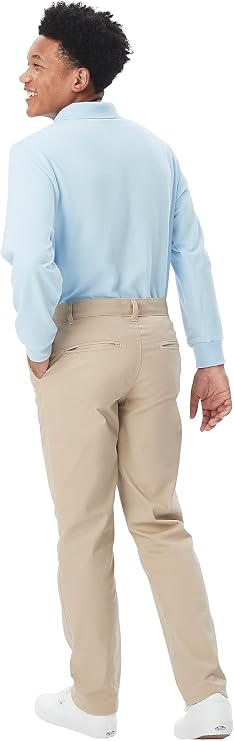 French Toast Young Men's Straight Fit Stretch Twill Chino Pant, Khaki SK9537Y-G