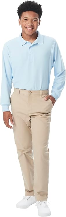 French Toast Young Men's Straight Fit Stretch Twill Chino Pant, Khaki SK9537Y-G