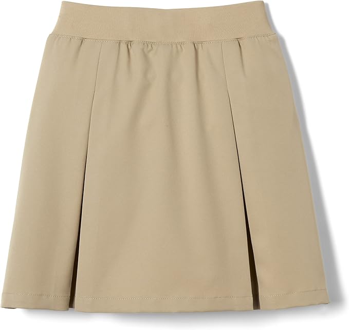 French Toast Girls' Pull-on Kick Pleat Scooter School Uniform Skirt, Khaki SX9273-G