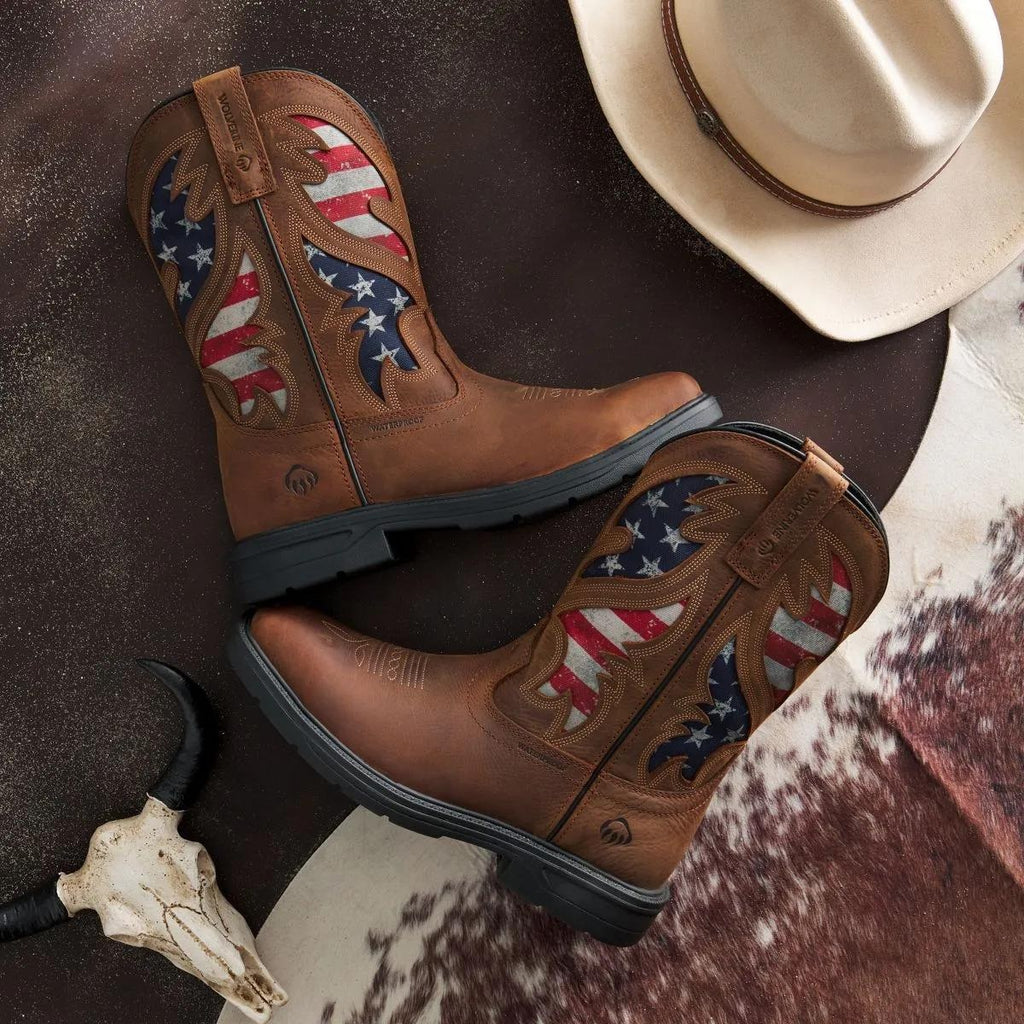 Wolverine Men's Rancher Flag Steel-Toe Wellington Work Boot W241181